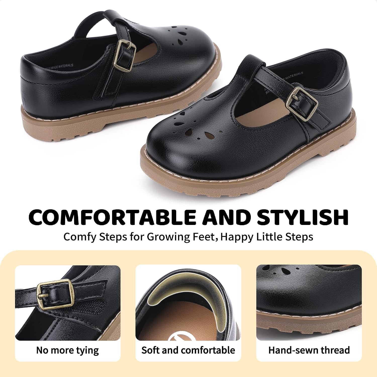 Toddler Girl Mary Jane Dress Shoes - Ballet Flats for Easter Party School Shoes