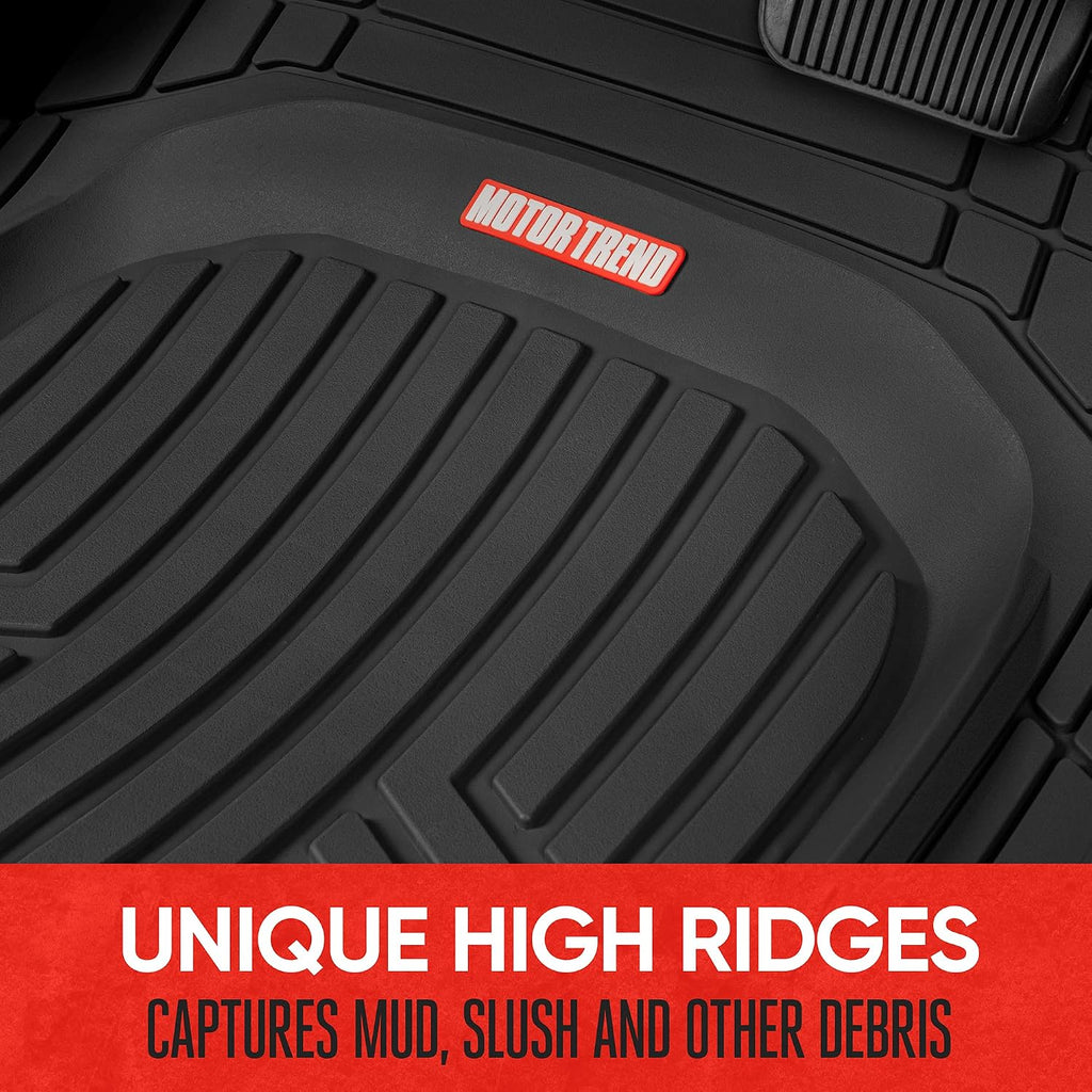 FlexToughXL Floor Mats for Cars Full Set, All-Weather Rubber Automotive Floor Mats, Waterproof Heavy Duty Car Mats
