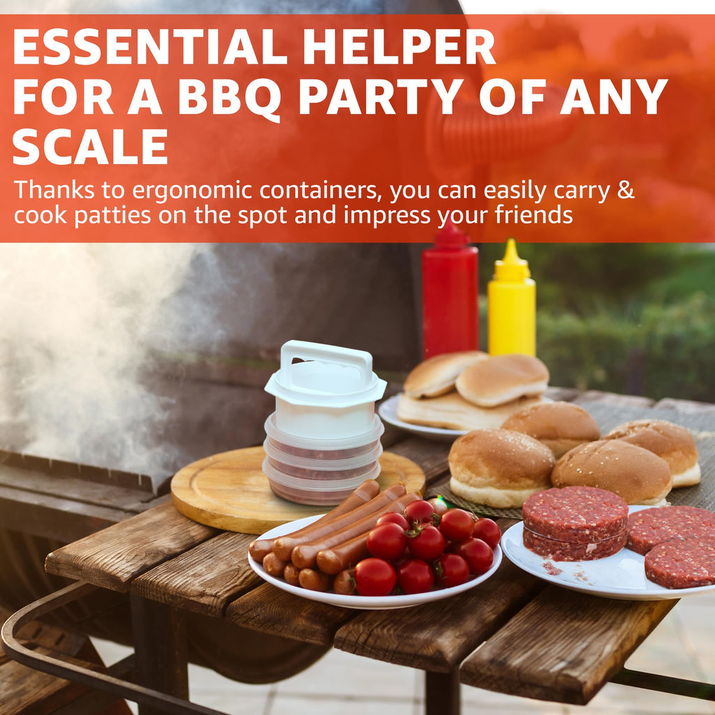 Hamburger Press Patty Maker Set 4 in 1 - Burger Patty Maker, Shaper for BBQ