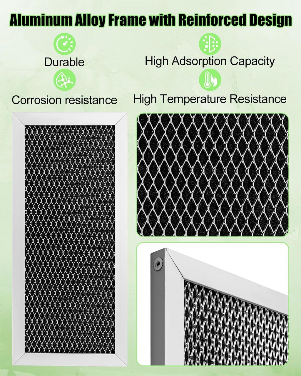 2 Pcs Microwave Charcoal Filter Fit for Samsung ME18H704SFS