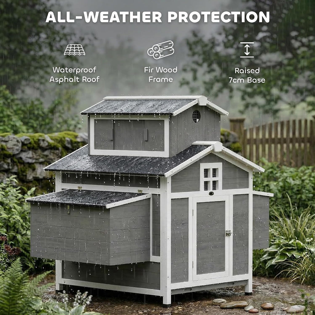 Chicken Coop w/Nesting Box Stands Outdoor 53.1" L for 2 Chickens