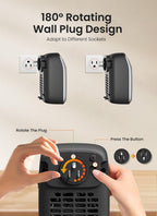 Plug in Wall Space Heater With Remote, 800W Small Outlet Heater