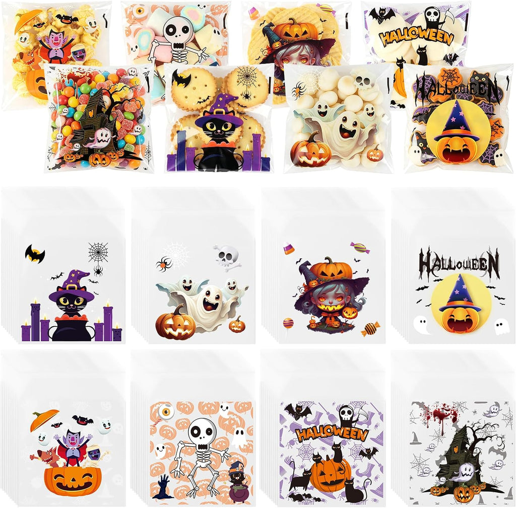 Halloween Treat Bags 200 PCS, Self Seal Cellophane Candy Bags (Set A)