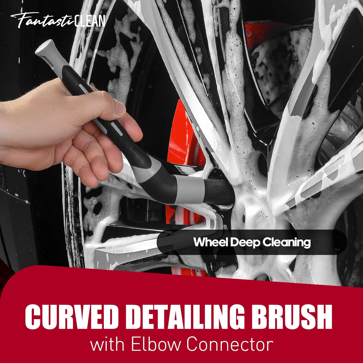 7PCS Wheel Tire Brush Kit for Car Detailing Cleaning | Tire Brush, Soft Rim Brush, Bendable Wheel Cleaner Brush for