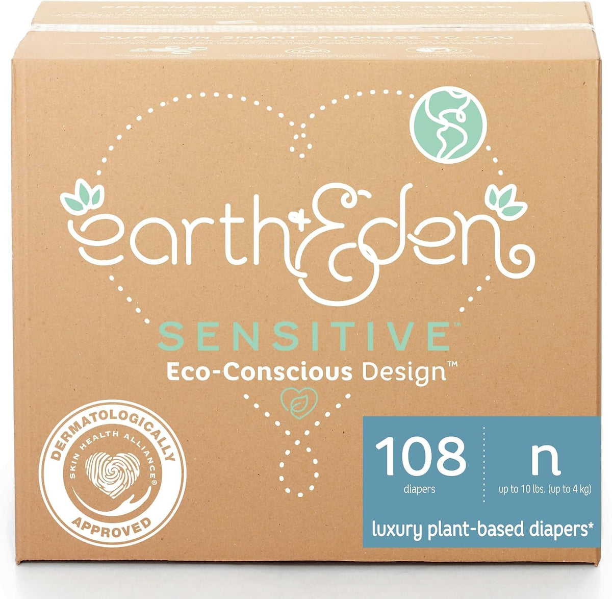 Sensitive Baby Diapers, Newborn, No Harsh Chemicals, 108 ct