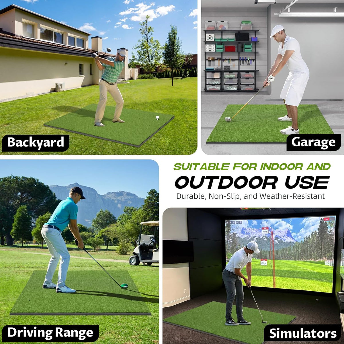 Golf Mat 36mm: 5x4ft/6x4ft Golf Hitting Mat Practice Outdoor Indoor