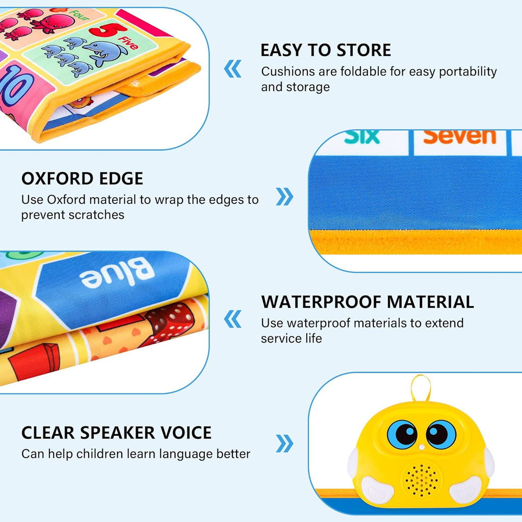 Electronic Alphabet Wall Chart, Kids Learning Toys for Toddlers 1-3 - Blue | Talking ABC, 123s, Music Poster