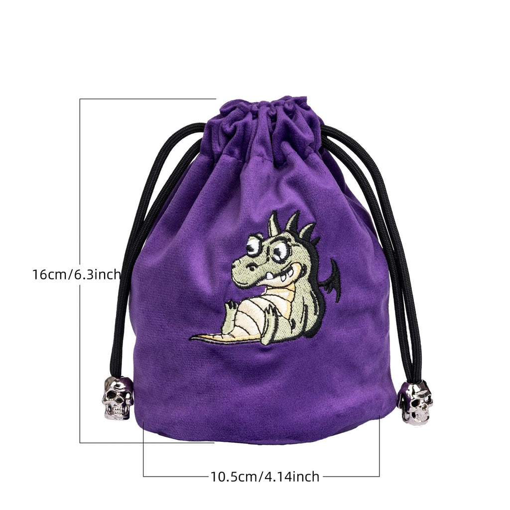 Large RPG Dice Bag Purple Dice Storage Bag for Role Playing Games