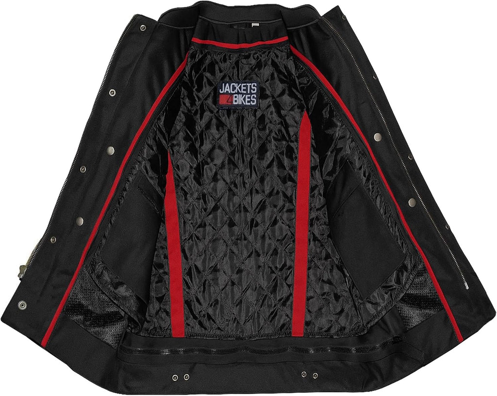 COMMUTER Men's Motorcycle Jacket, Premium Buffalo Leather, CE Armor - Ventilation, Utility Pockets, Cruiser Biker