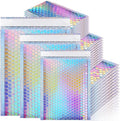 Holographic Bubble Mailers Shipping Bags, 50 Pack, 3 Sizes