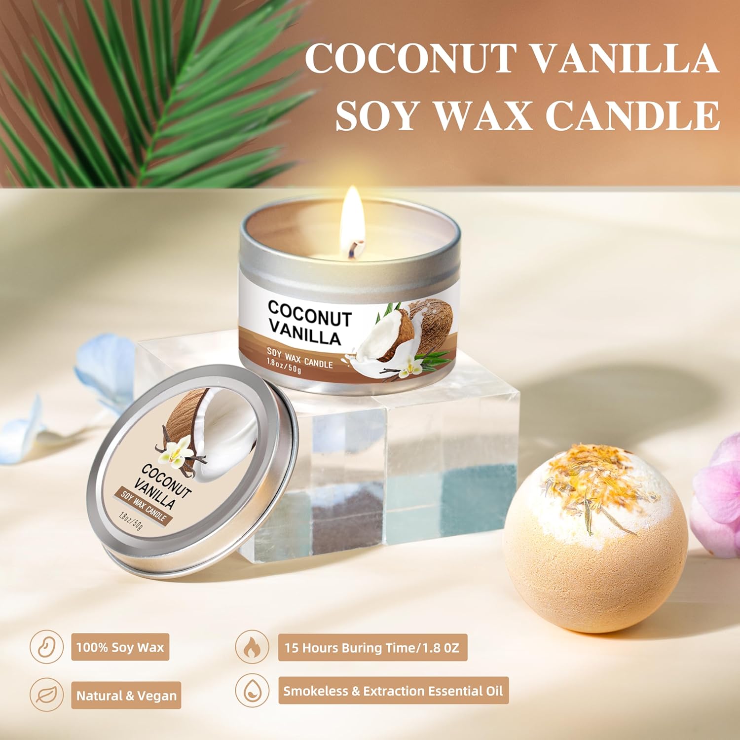 Gifts for Women, Birthday Gifts for Women, Bath and Body Gifts Set, Vanilla Coconut Spa Gift for Self Care,Thank you
