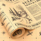 Vintage Christmas Wrapping Paper Rolls,Newspaper Brown Gift Wrap