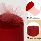 Red Tulle Fabric Roll 6" X 100 Yards
