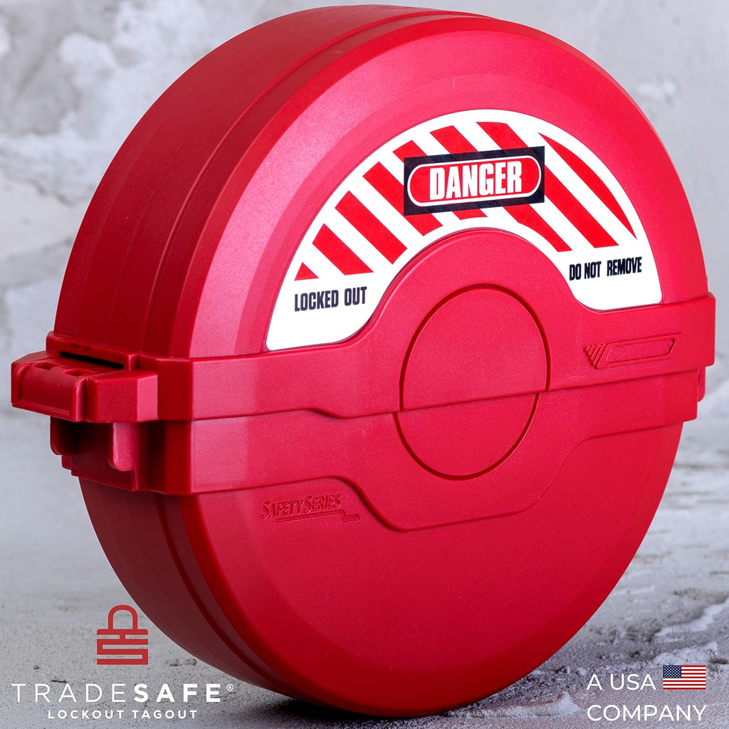 TRADESAFE Gate Valve Lockout Fits 5 inch to 6-1/2 inch Diameter Handles
