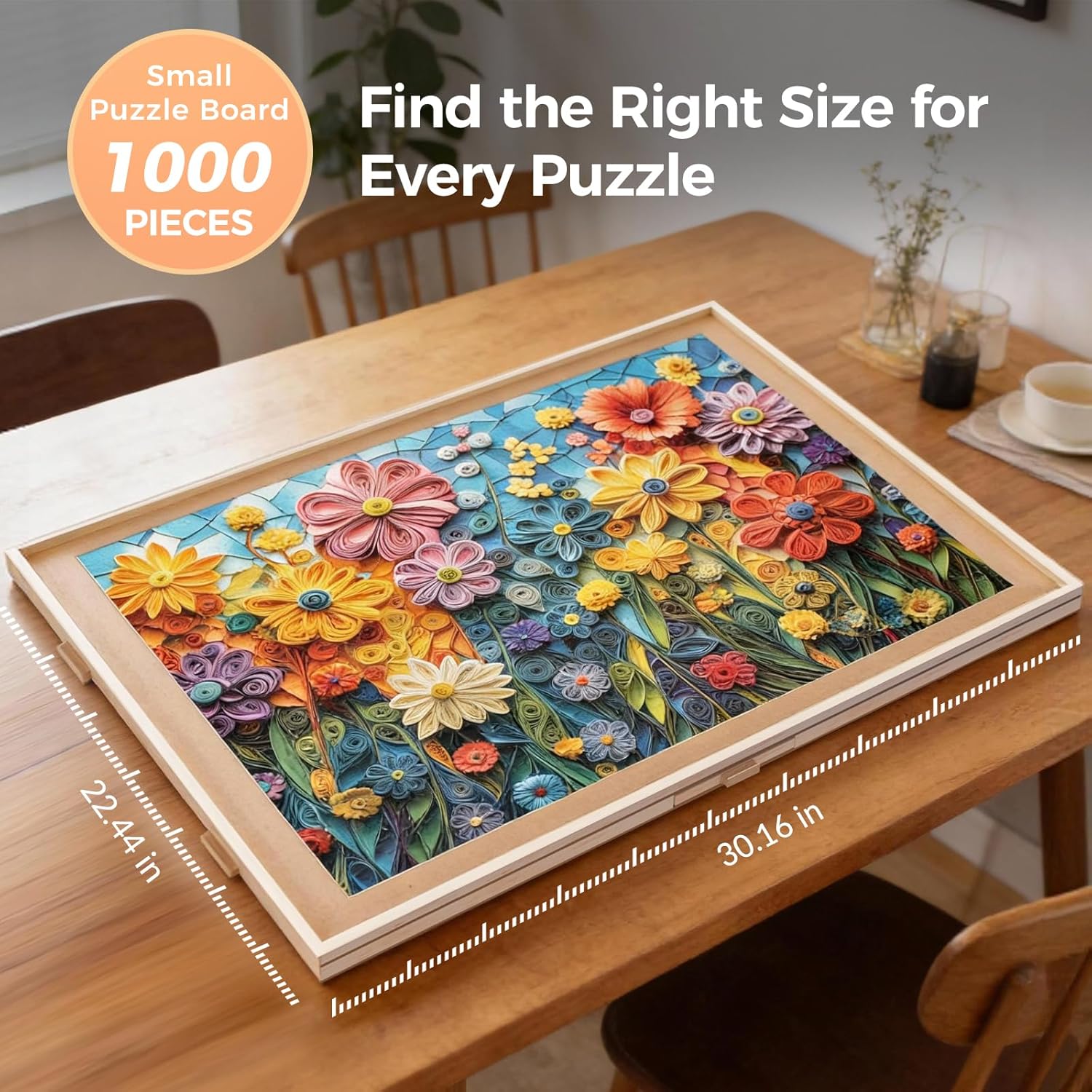 1000 Pieces Rotating Puzzle Board with 6 Drawers and Cover,22.44"x30.16"Portable Wooden Jigsaw Puzzle Table for