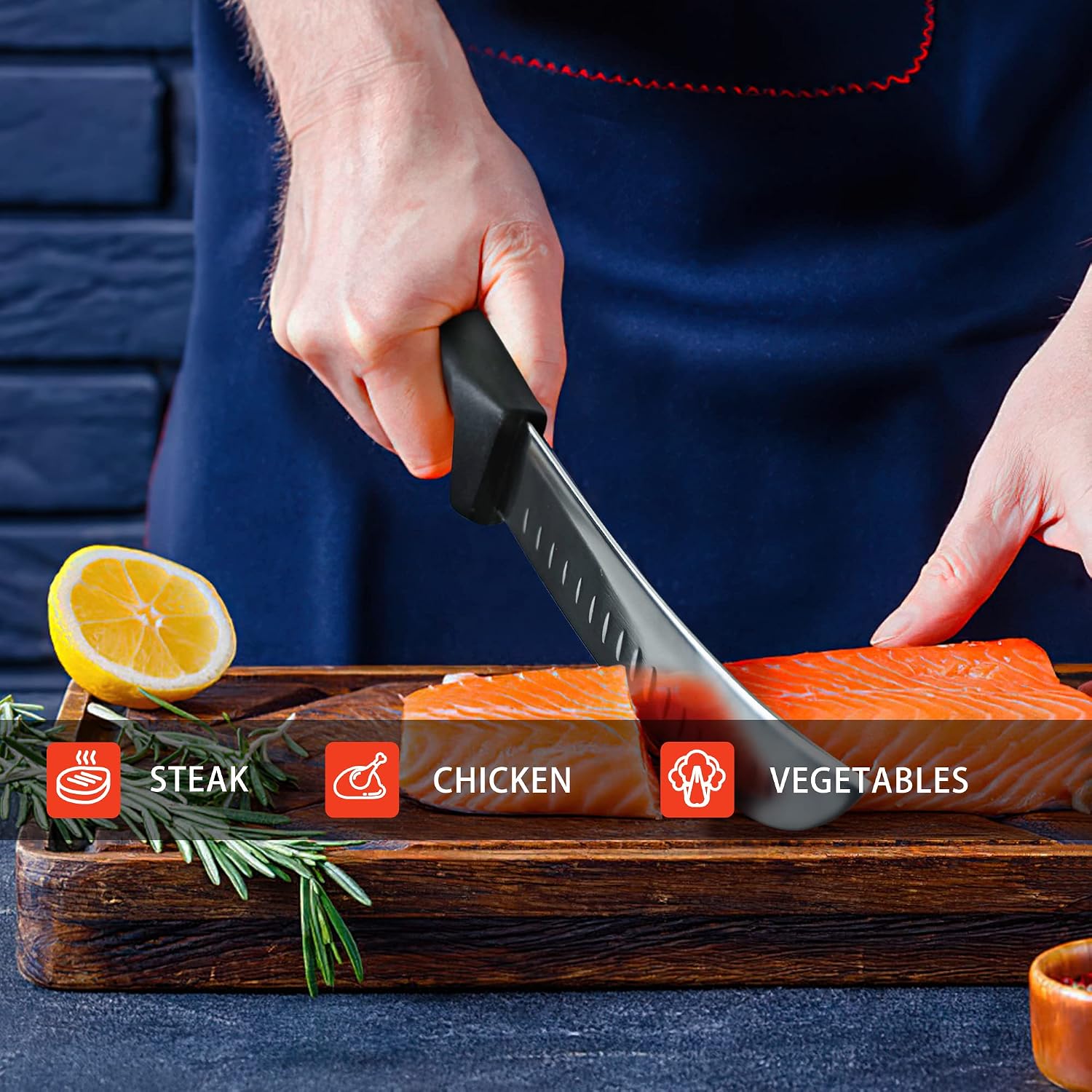 Curved Cimeter Butcher Knife 10 Inch, High Carbon Japanese Steel