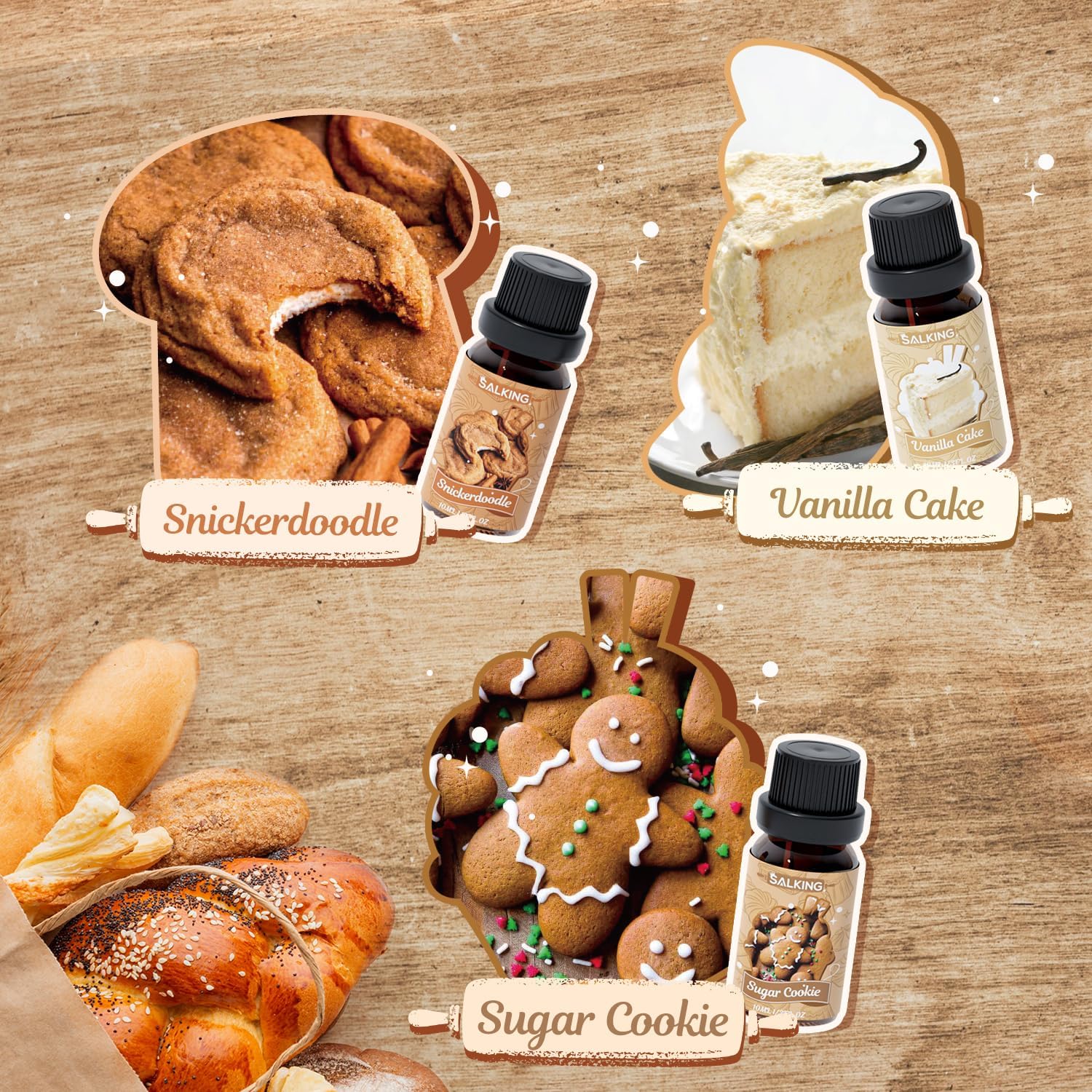 Bakery Fragrance Oils, Essential Oils Set for Diffuser for Home | Diffuser Oil for Candle Making Scents, Chocolate