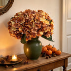 6Pcs Hydrangea Artificial Flowers Fall Flower,Autumn Yellow