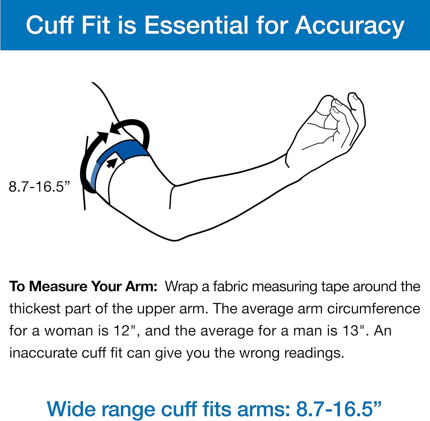 Replacement Blood Pressure Cuff (Standard Size (8.7-16.5 inch))