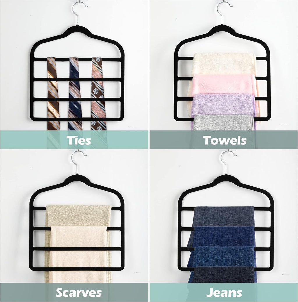 Velvet Pant Clothes Hanger Space Saving Non Slip Hanger Jean Slack Hangers | Multiple Velvet Hanger Closet Organizer