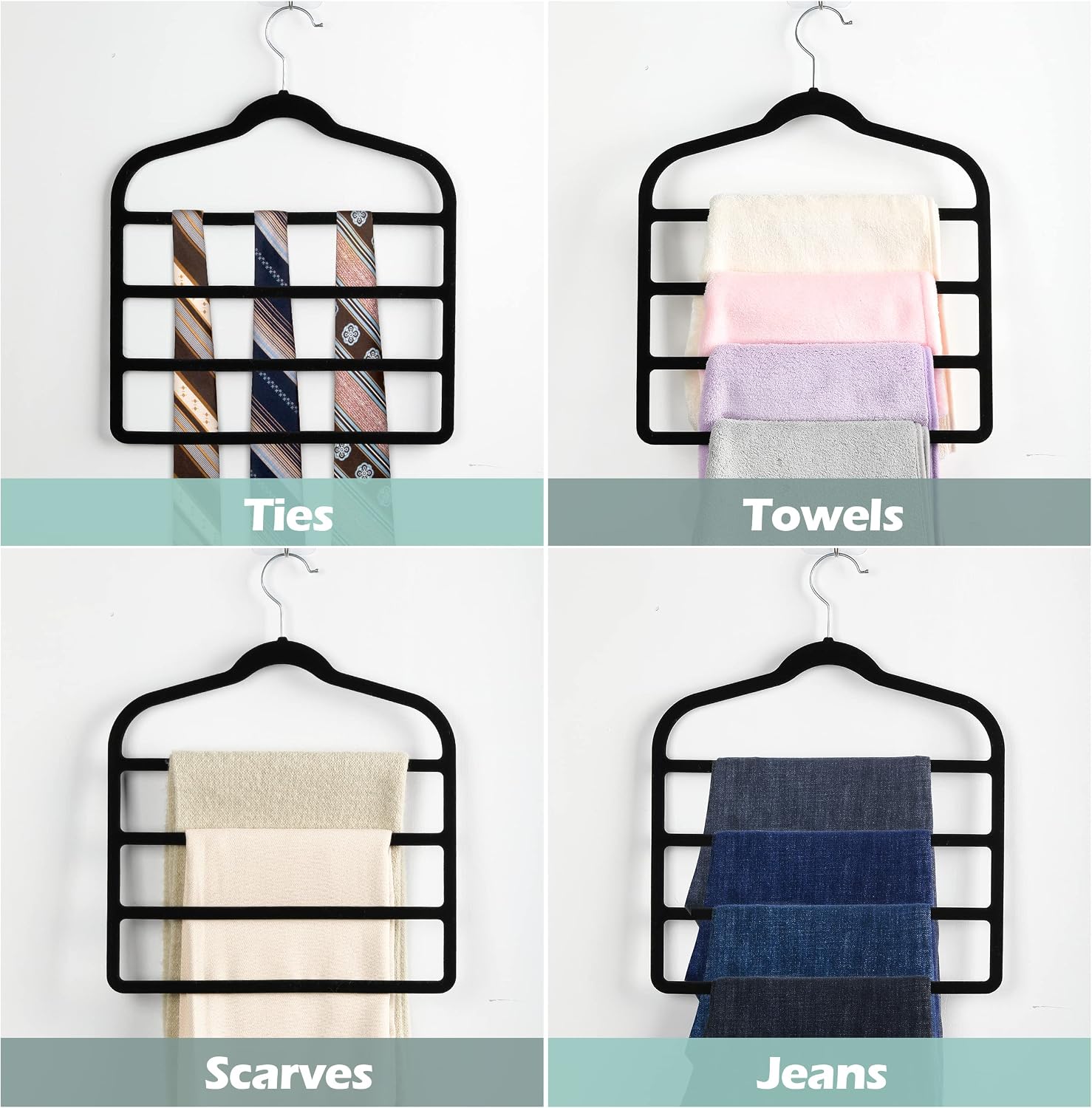 Velvet Pant Clothes Hanger Space Saving Non Slip Hanger Jean Slack Hangers | Multiple Velvet Hanger Closet Organizer