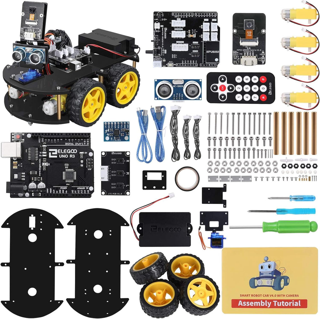ELEGOO UNO R3 Smart Robot Car Kit V4 for Arduino Robotics for Kids Ages 8-12 12-16 STEM Science Kits Coding Gifts for
