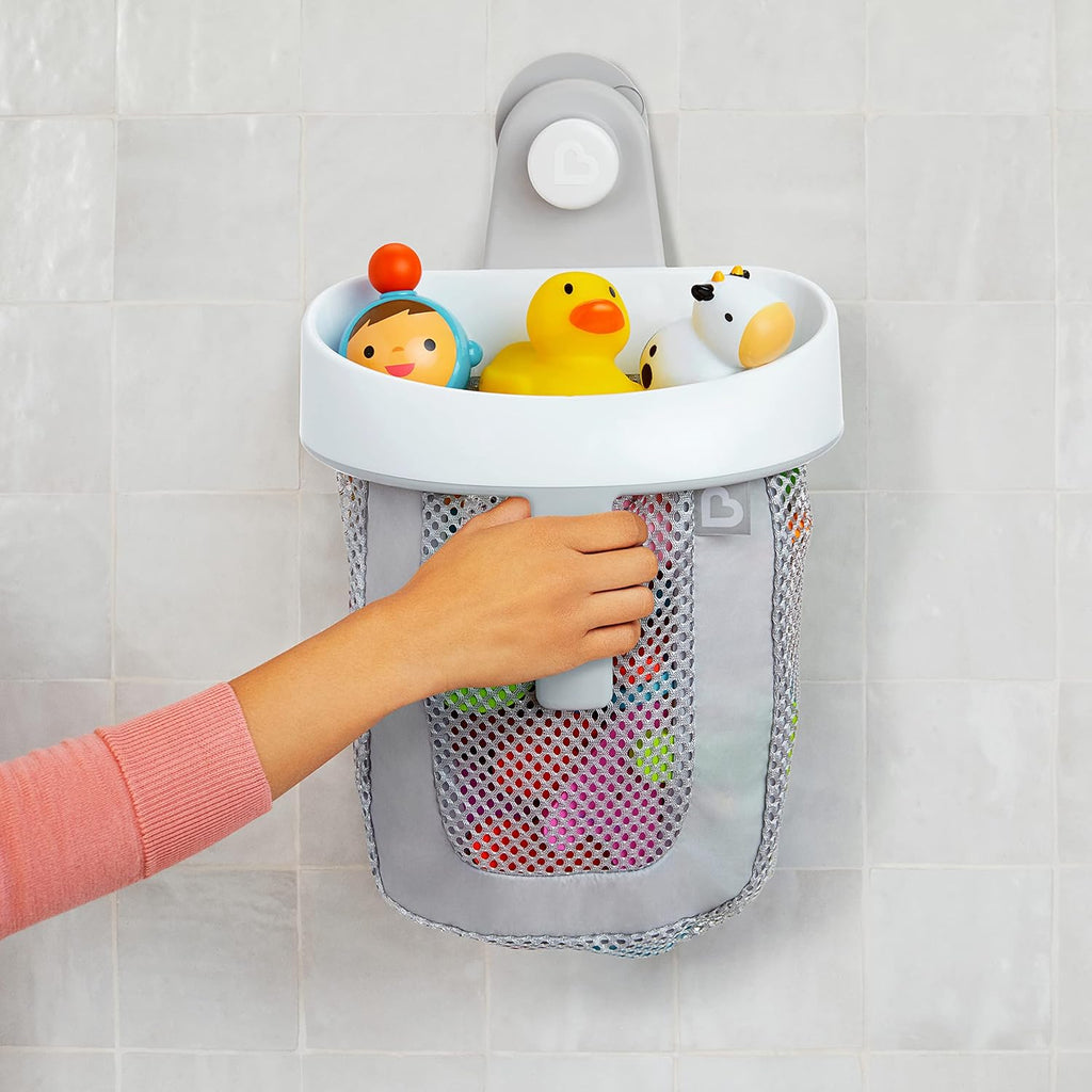 Super Scoop Hanging Bath Toy Storage with Quick Drying Mesh, Grey