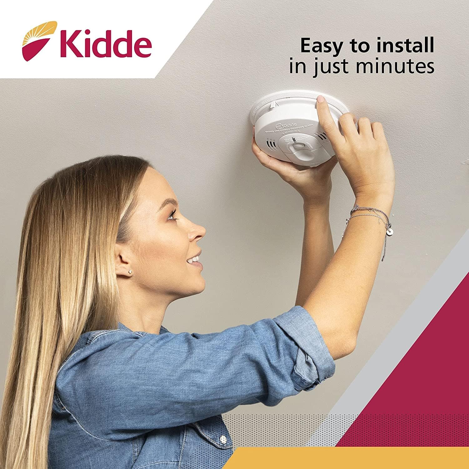 Hardwired Smoke & Carbon Monoxide Detector, Battery Backup, Interconnectable, LED Warning Light Indicators