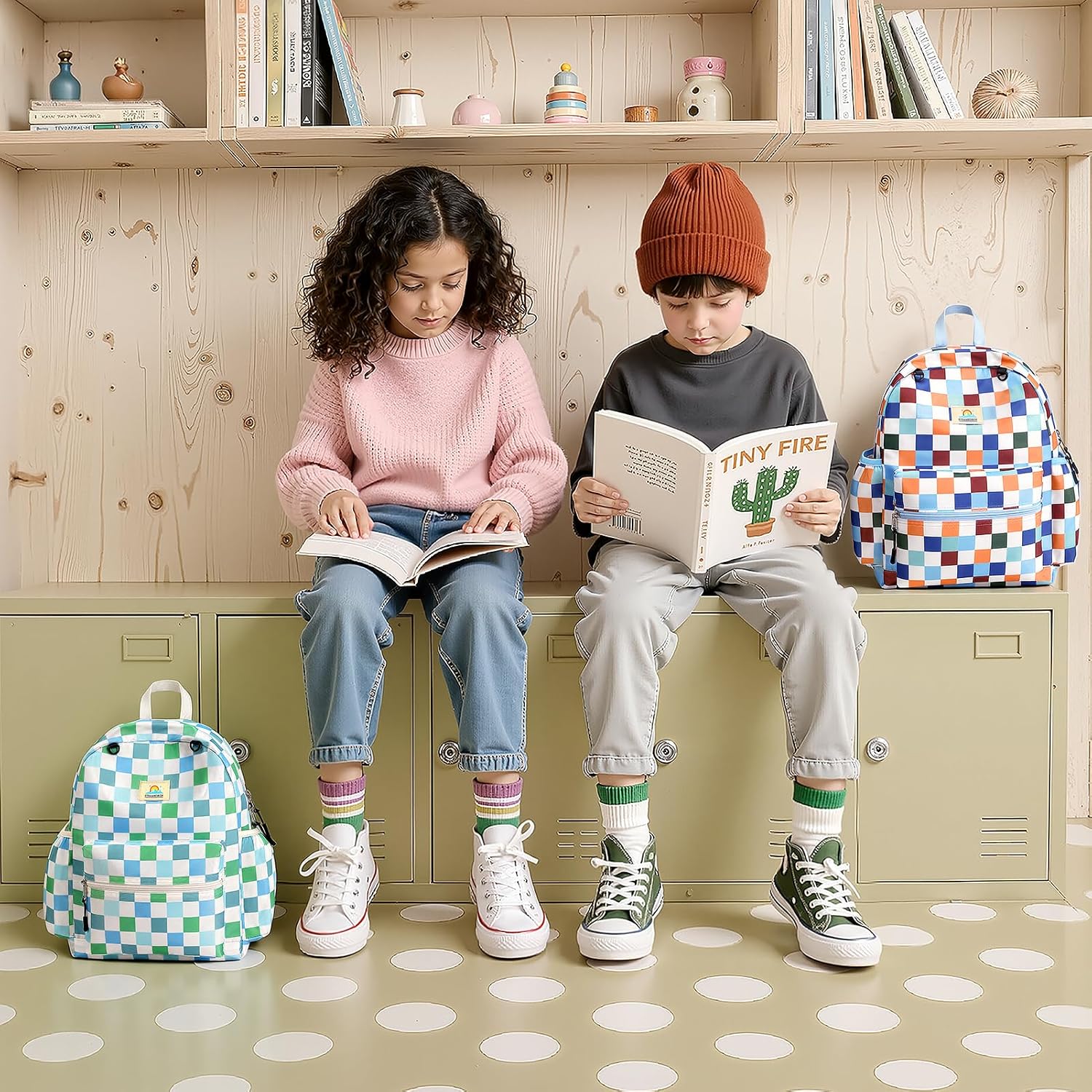 Kids Backpack for Boys Girls 5-8, 15inch Girls Boys Backpacks Kindergarten