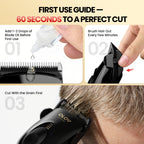 Hair Clippers for Men, Cordless Hair Clipper Kit, Adjustable 4 Length Setting, 2-Speed Settings, Replaceable Ceramic