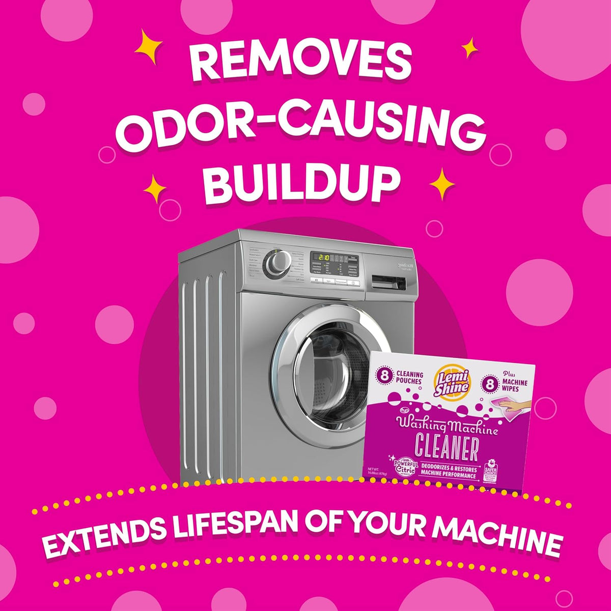 Washing Machine Cleaner Plus Machine Wipes - 16.88 oz (8 Pack)