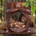 Wooden Squirrel Feeders for Outside, Backyard Feeding House
