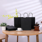 25-Pack Medium Black Gift Bags with Handles for Retail, Halloween