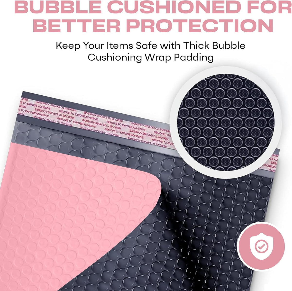 Light Pink Bubble Mailers 12.5x19 Poly Padded Envelopes #6, 20 Pack