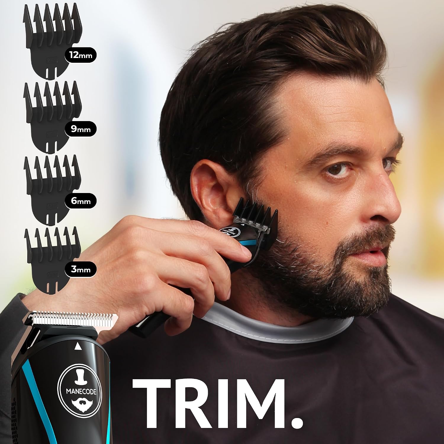 Beard & Hair Trimmer for Men – Self-Sharp Blades USB-C, Waterproof, LED Display Multi-Grooming Kit