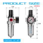 NANPU 1/4" NPT Compressed Air Filter Regulator Combo