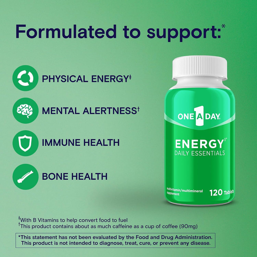 Energy Daily Essentials Multivitamin, Energy Supplement to Support Mental Alertness and Immune Health with Vitamins A