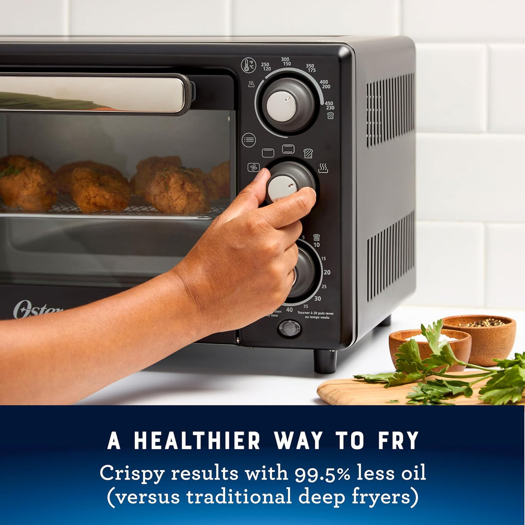 Compact Air Fryer Toaster Oven. Convection Countertop Pizza Oven, 4-Slice Toaster with 5 Cooking Functions – Air Fry
