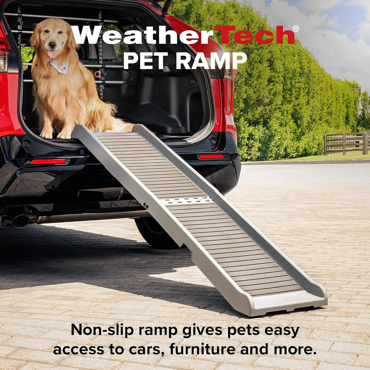 PetRamp - Non-Slip, Portable Dog Ramp for Large Dogs to 300 Pounds, 67" x 15" - Traction Grip Ramp, Easy Access for