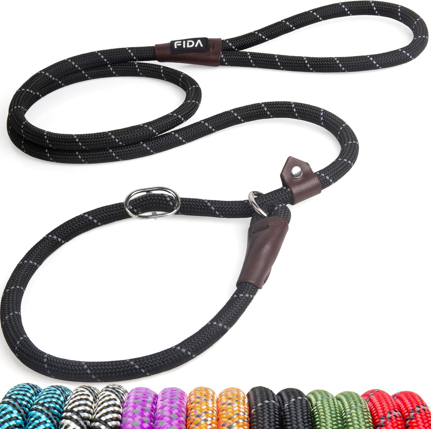 Durable Slip Lead Dog Leash, 6 FT x 1/2" Heavy Duty Dog Loop Leashes, Comfortable Strong Rope Slip Leash for Large