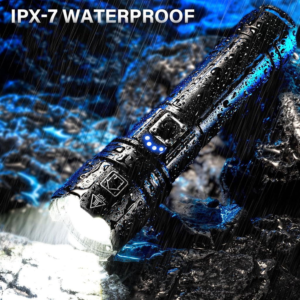 Rechargeable LED Flashlight 99000 High Lumens, Super Bright Flashlights with Zoomable & USB C Rechargeable & 5 Light
