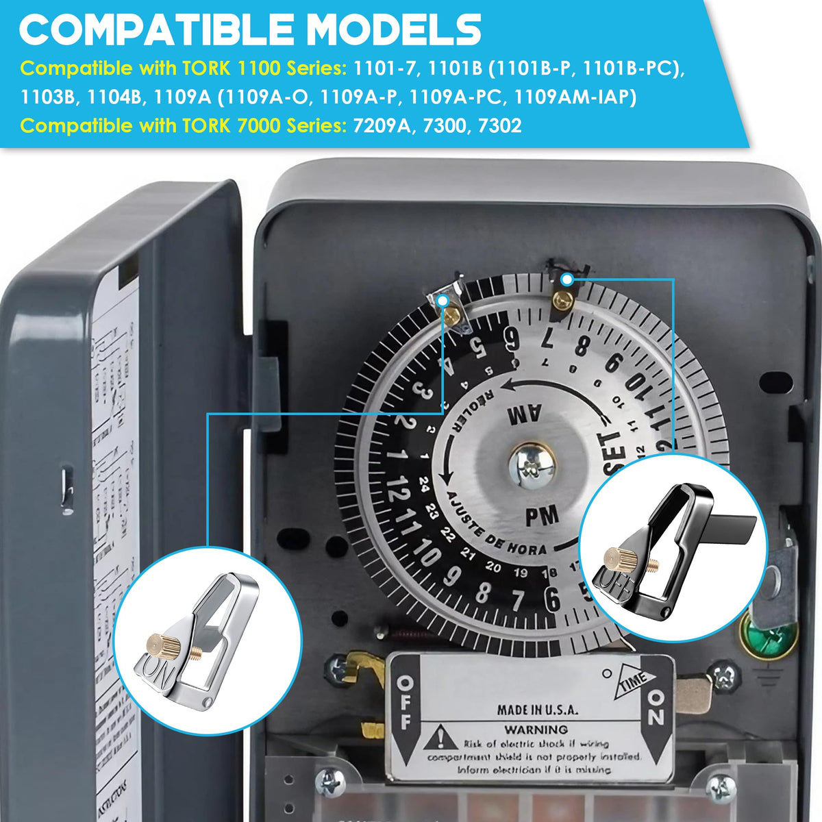 Dreyoo Time Switch Replacement Trippers Kit, 5 ON /5 Off /10 Screws
