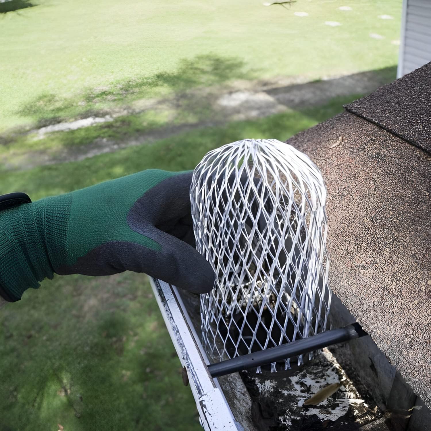 4 Pack Downspouts Gutter Guard Aluminum Filter Strainer Expandable Gutter Downspout Guards Gutter Downspout