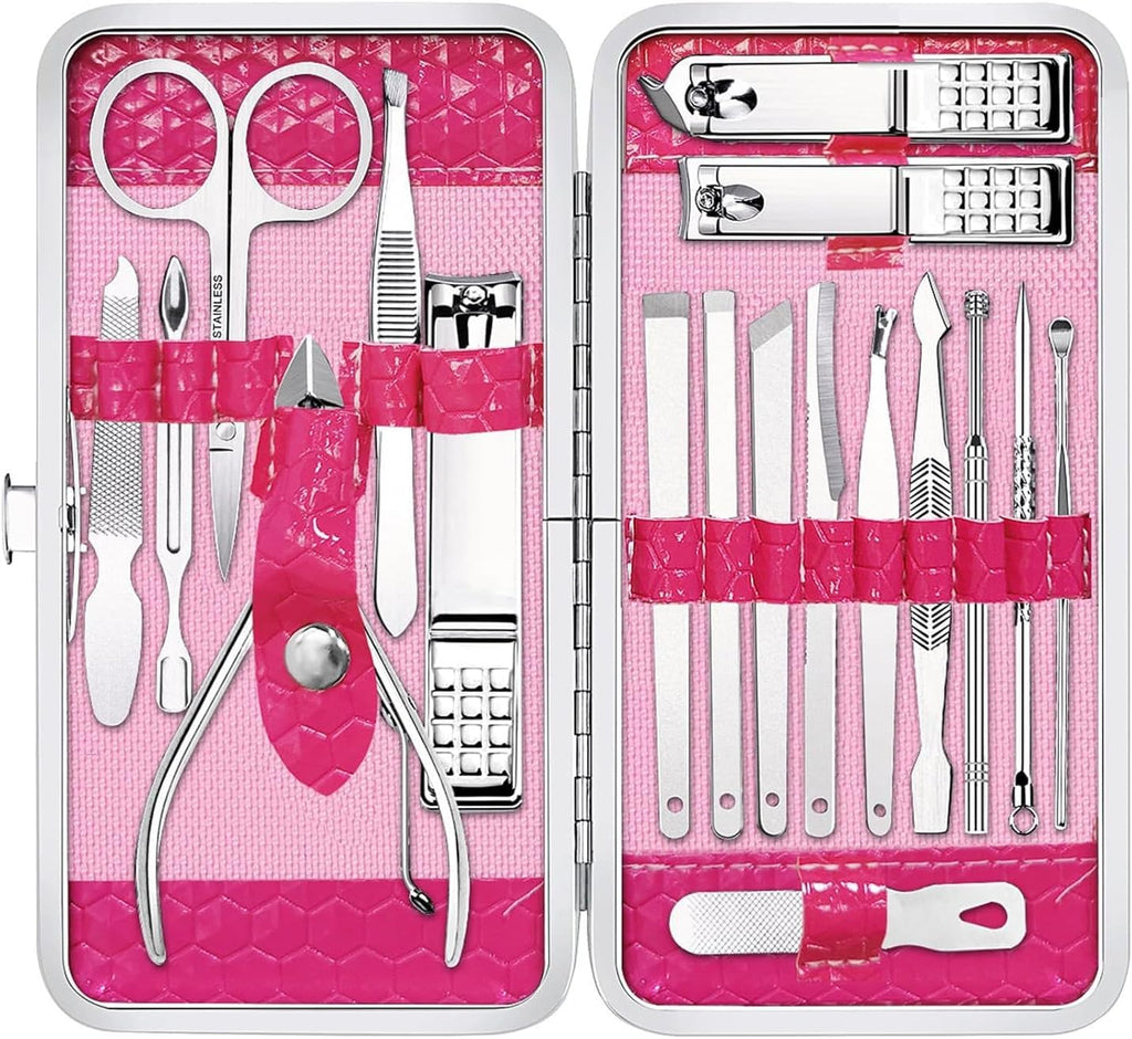 Manicure Set Professional Nail Clippers Set, 18Pcs Manicure Kit Stainless Steel Nail Kit for Women, Pedicure Set Nail
