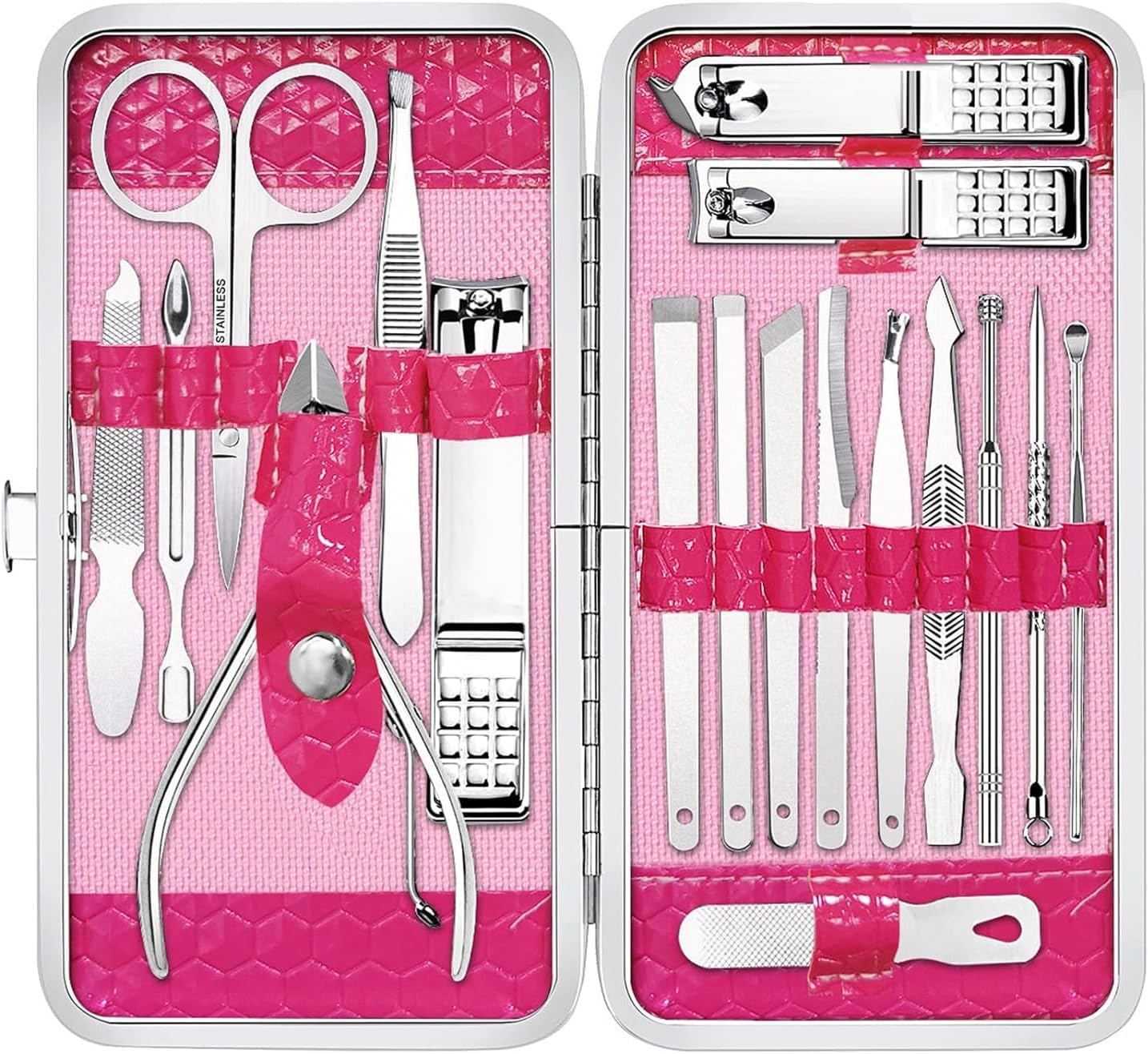 Manicure Set Professional Nail Clippers Set, 18Pcs Manicure Kit Stainless Steel Nail Kit for Women, Pedicure Set Nail