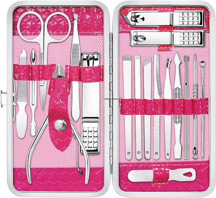 Manicure Set Professional Nail Clippers Set, 18Pcs Manicure Kit Stainless Steel Nail Kit for Women, Pedicure Set Nail