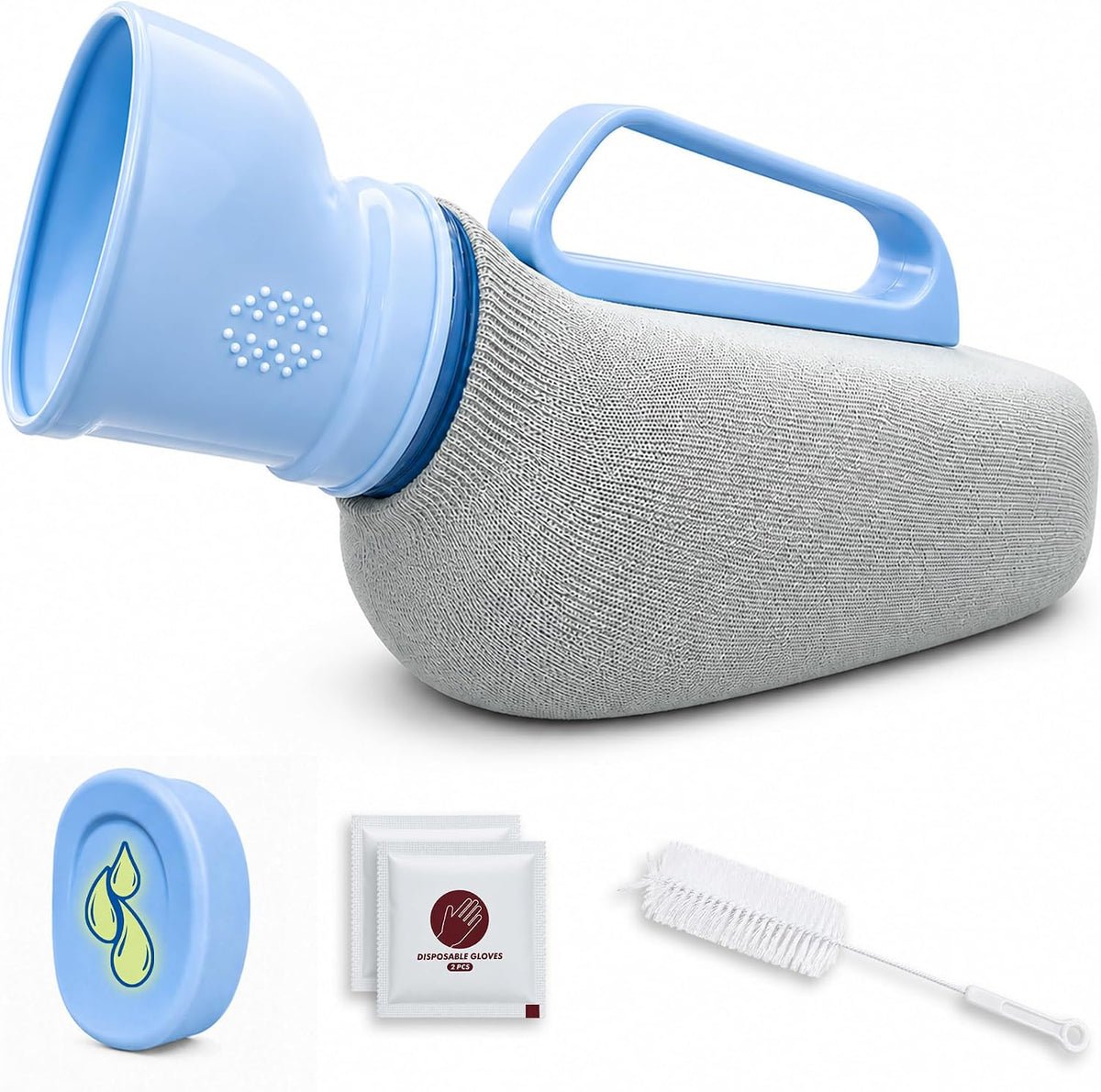 Portable Urinals for Men, 40 fl oz, Soft Silicone Opening