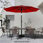 9FT Outdoor Patio Umbrella with Tilt and Crank, Red