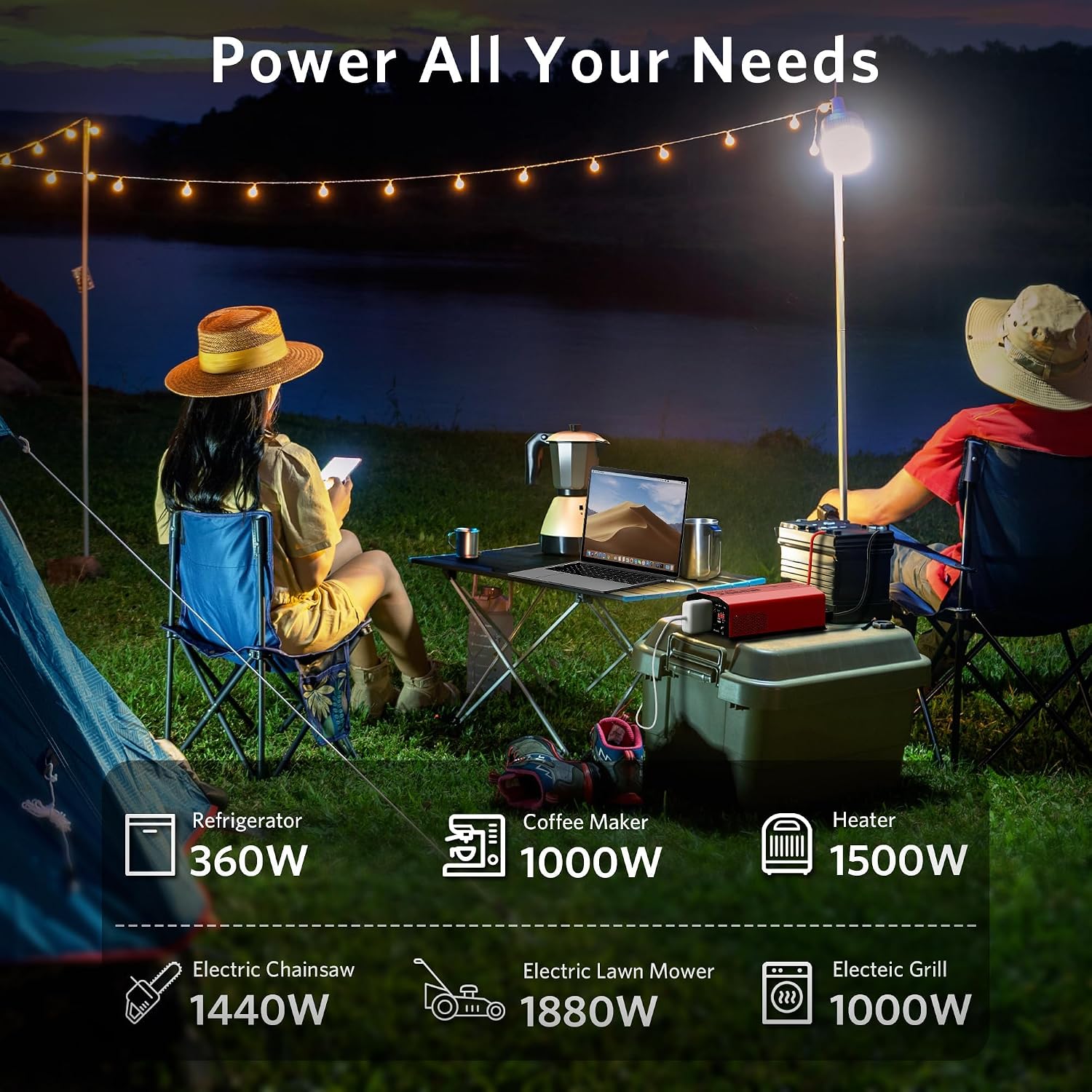 2000 Watt Pure Sine Wave Power Inverter 12V DC to 110V/120V AC Converter for Home, RV, Truck, Off-Grid Solar Power 3