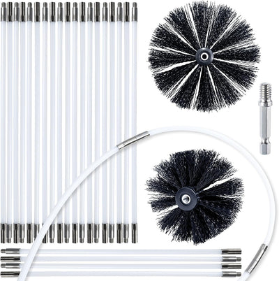 Dryer Vent Cleaner Kit Chimney Sweep Cleaning Tools Pellet Stove Cleaner Kit Air Dryer Duct Fireplace Brushes for